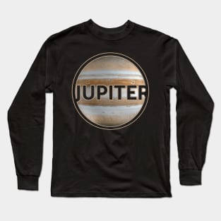 Planet Jupiter with lettering gift space idea Long Sleeve T-Shirt